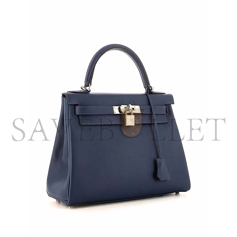 HERMÈS KELLY 28 VORMANDUM NAVY SILVER (28*22*10cm) 